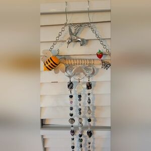 Swarvoski Strauss Beaded Wind Chime; Gemstones, lampwork
